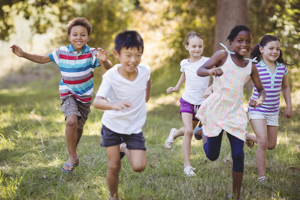 Happy children with good gut health